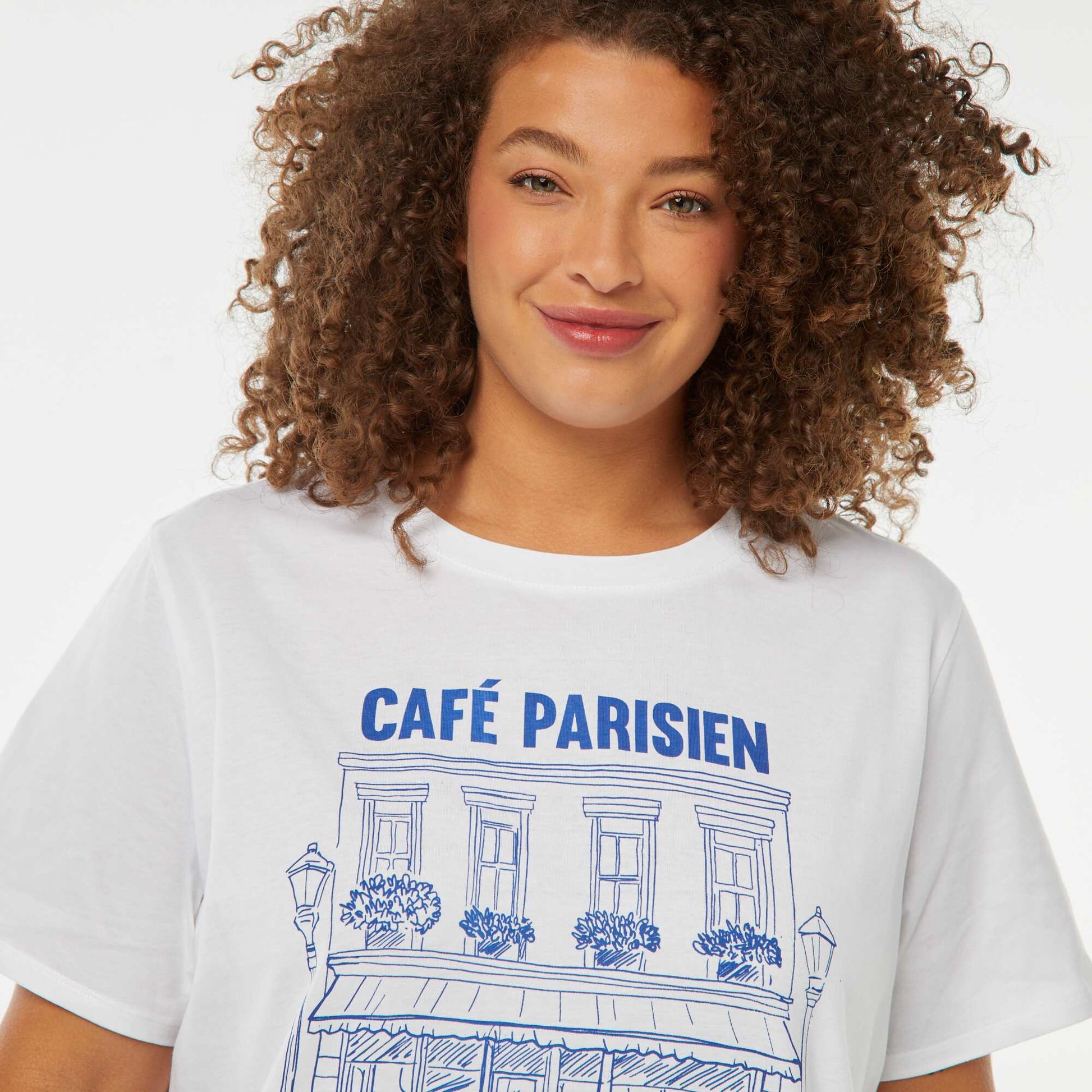 T-shirt à manches courtes avec imprimé BLANC