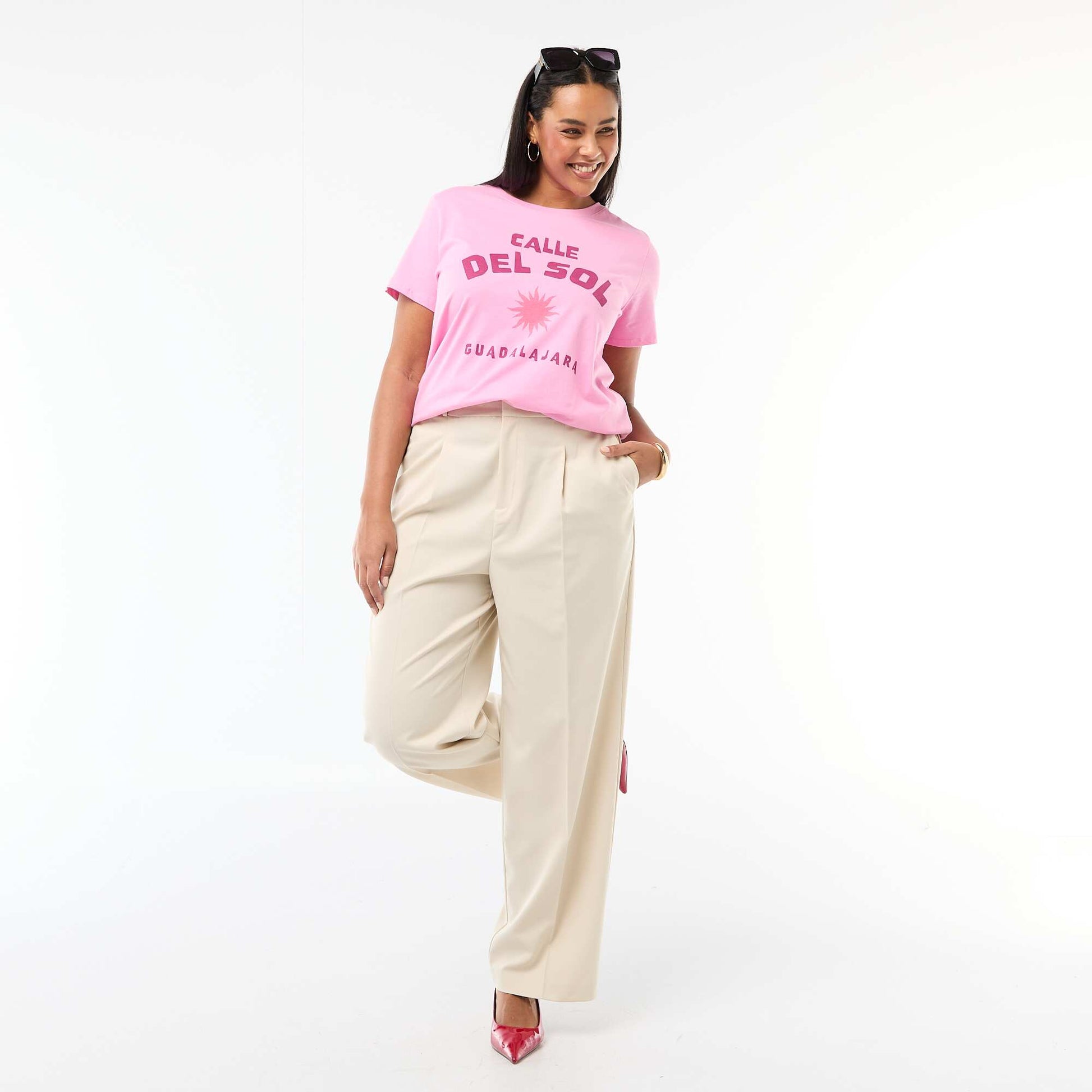 T-shirt à manches courtes avec imprimé ROSE