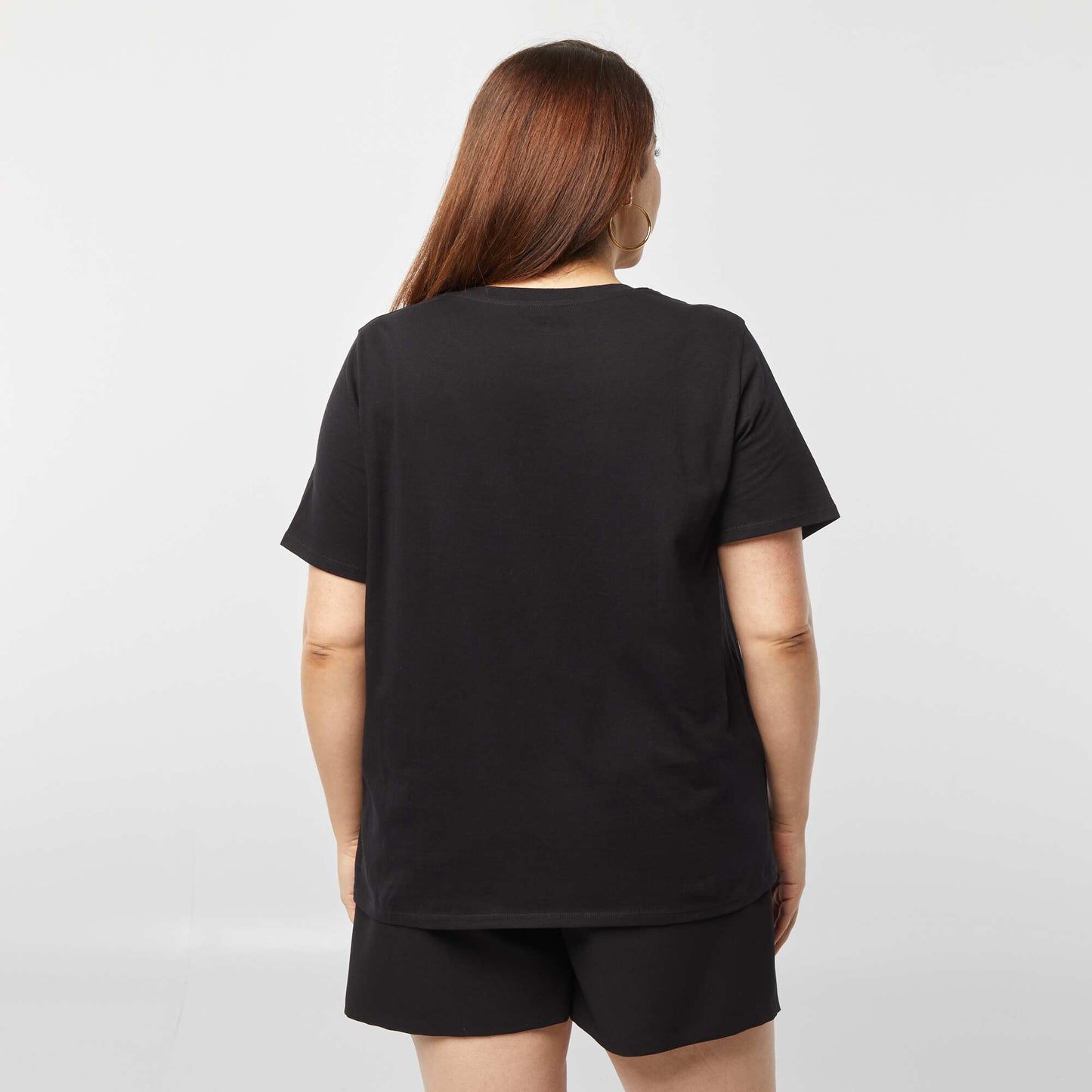 T-shirt à manches courtes avec imprimé NOIR