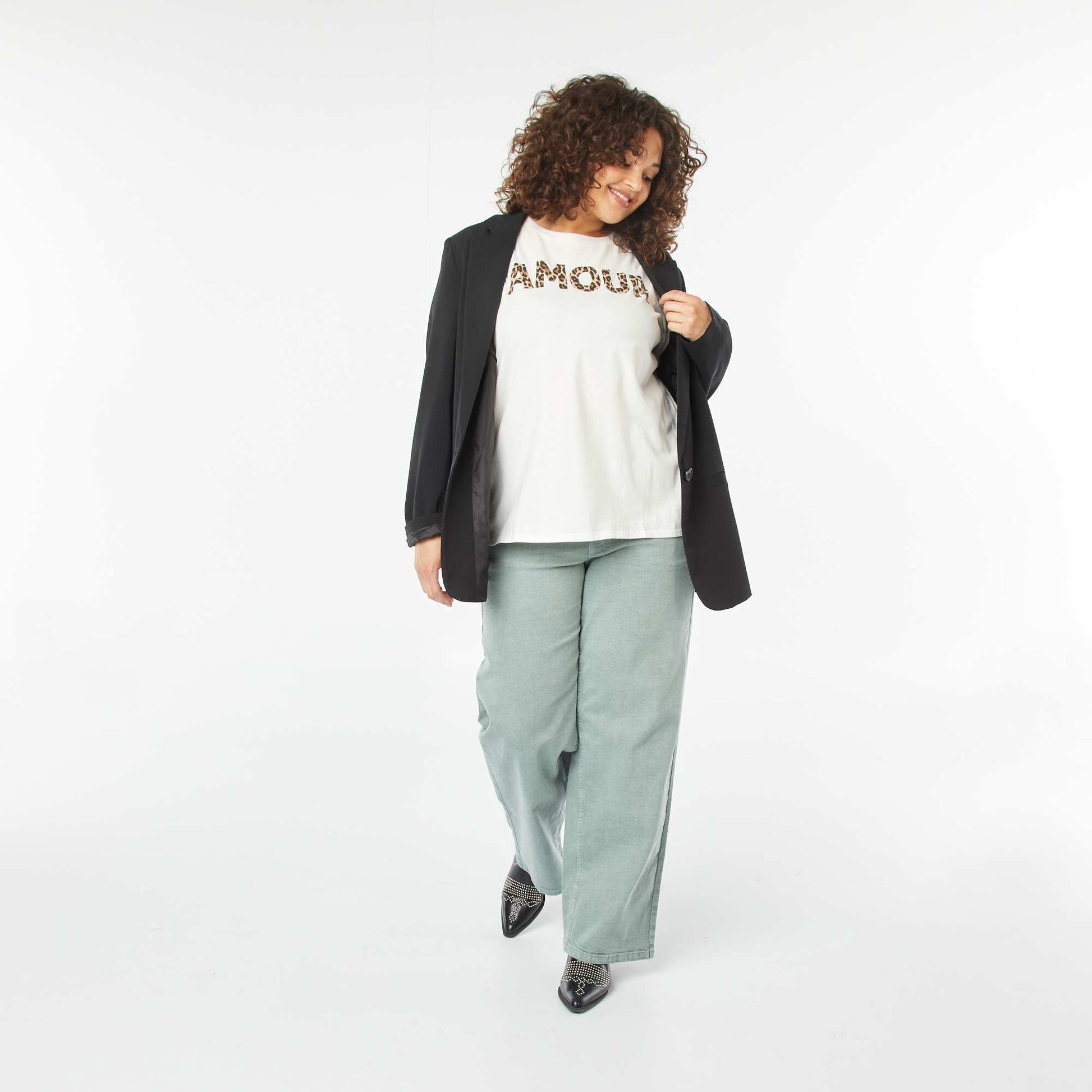 T-shirt à manches courtes avec imprimé BLANC