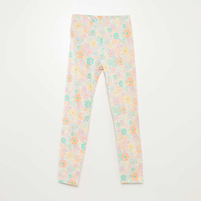 Legging long en jersey BLANC/ROSE