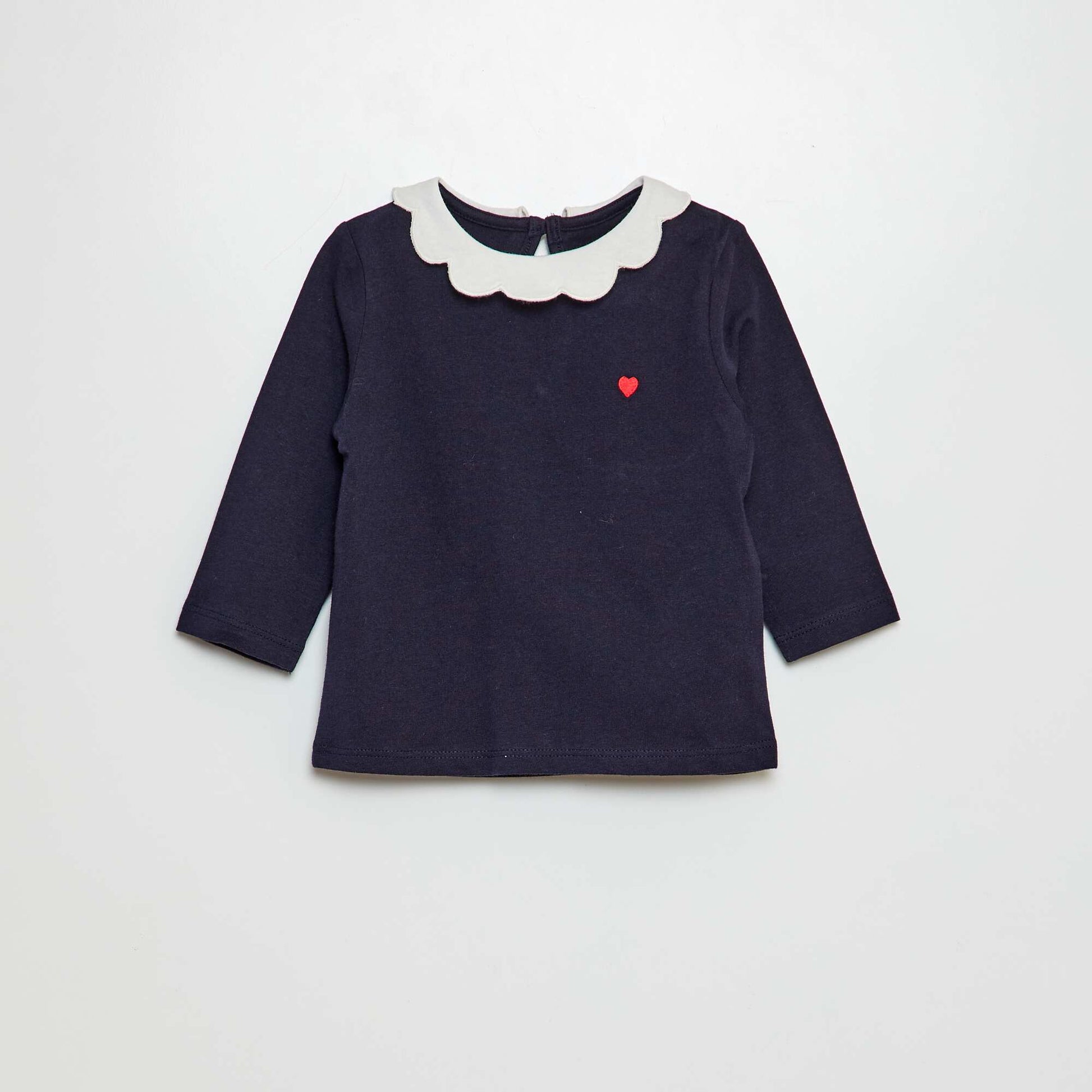 T-shirt avec collerette BLEU