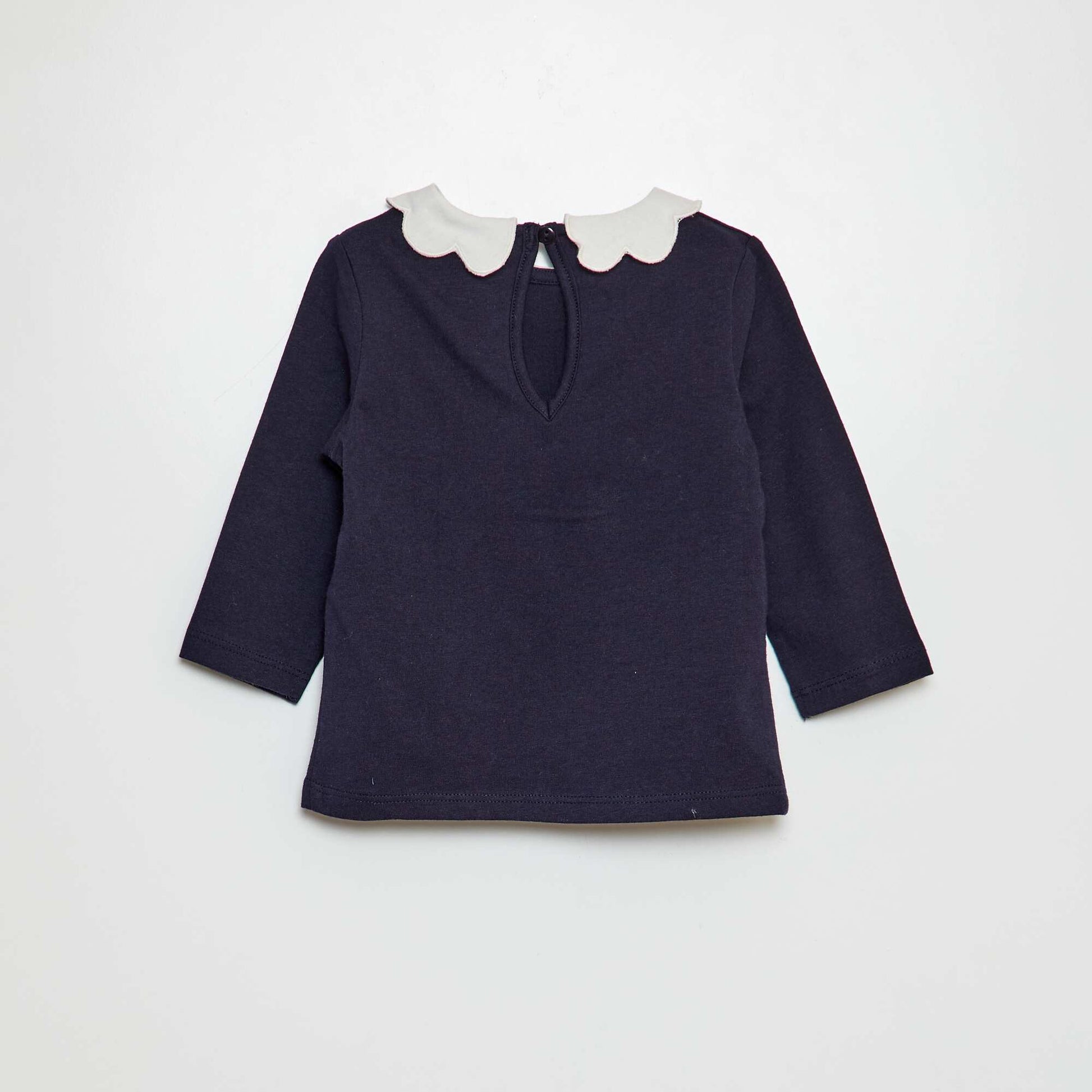 T-shirt avec collerette BLEU
