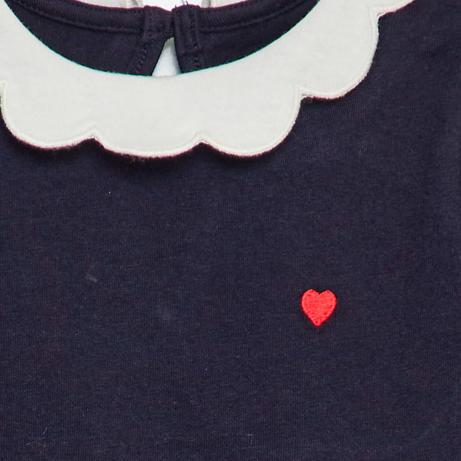 T-shirt avec collerette BLEU