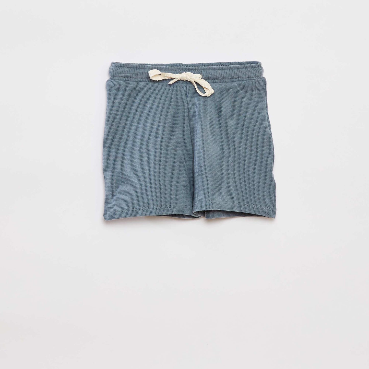 Ensemble pyjama court t-shirt + short en maille gaufrée - 2 pièces BLEU