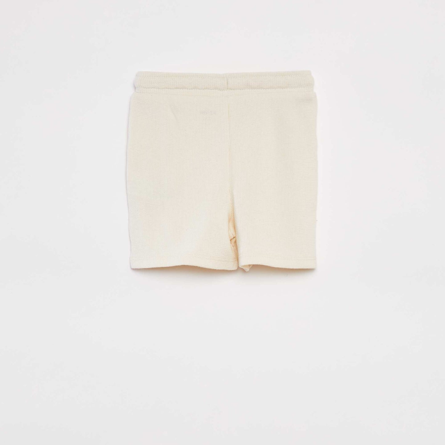 Ensemble pyjama court t-shirt + short en maille gaufrée - 2 pièces BLANC