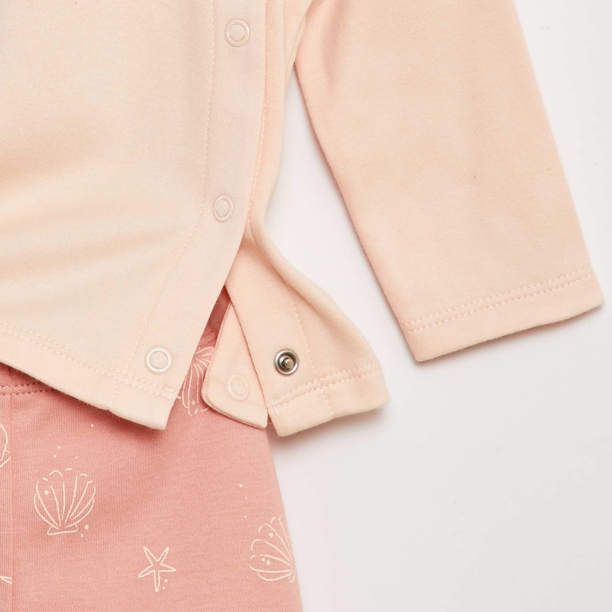 Ensemble pyjama t-shirt + pantalon avec pieds - 2 pièces ROSE