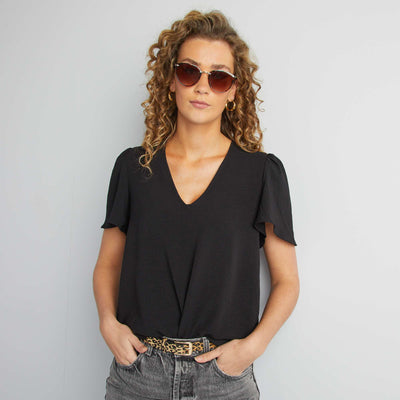 Blouse légère volante NOIR