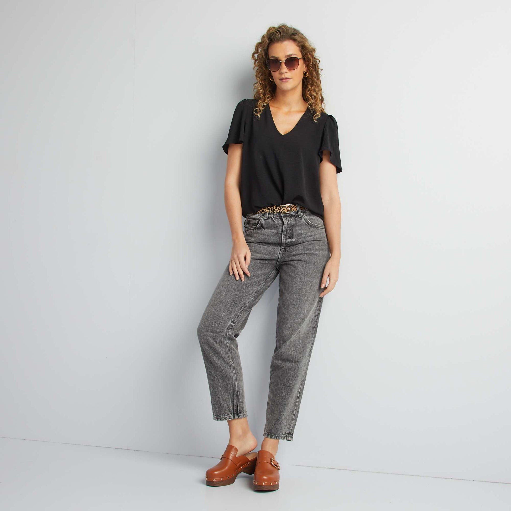 Blouse légère volante NOIR