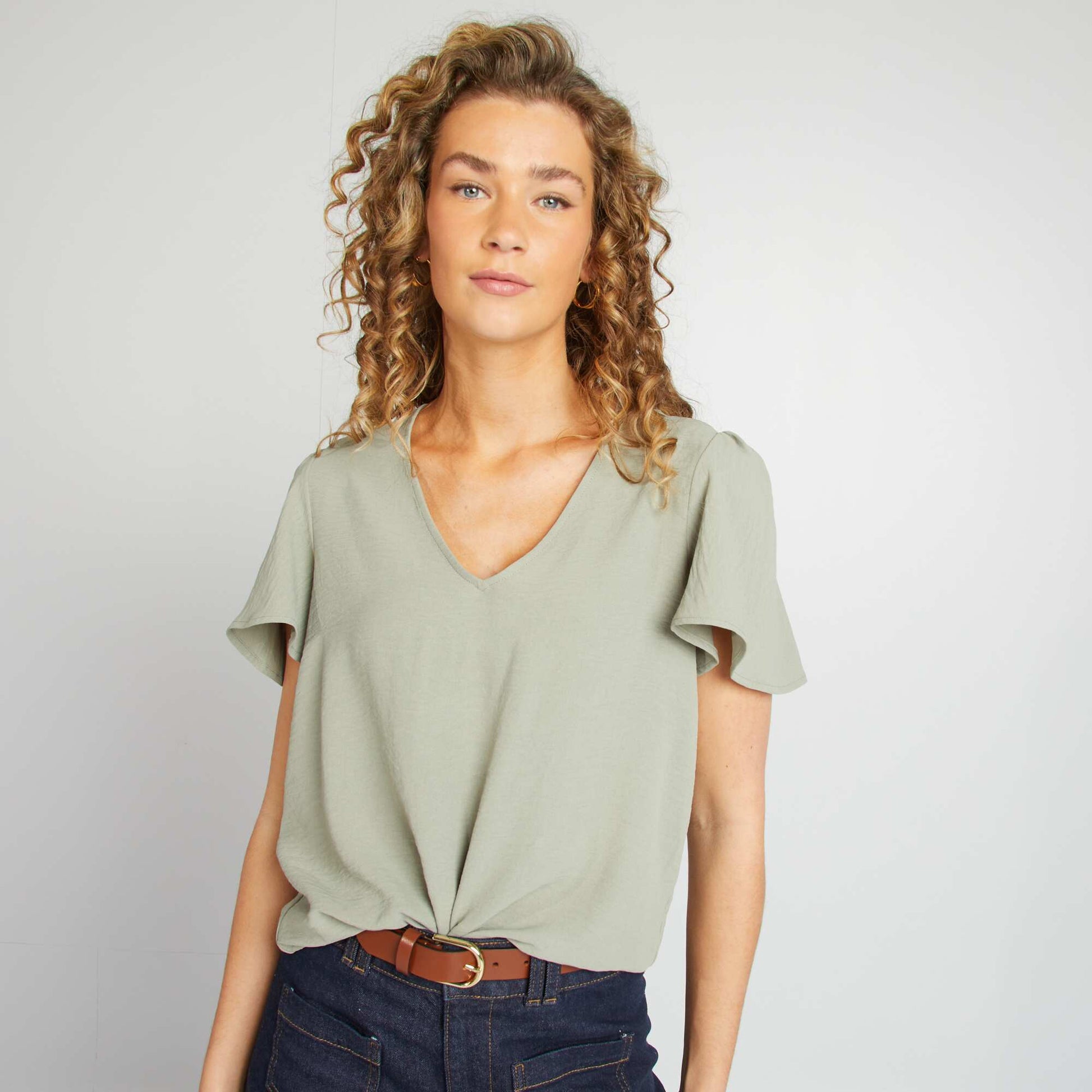Blouse légère volante KAKI