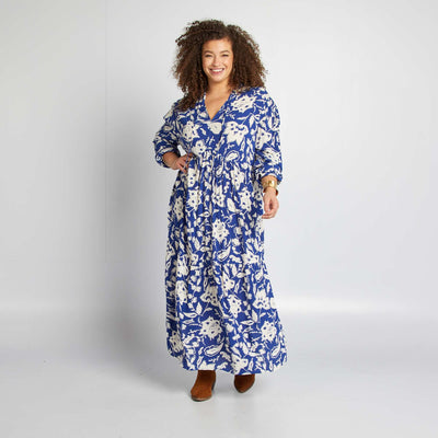 Robe longue à motif BLEU