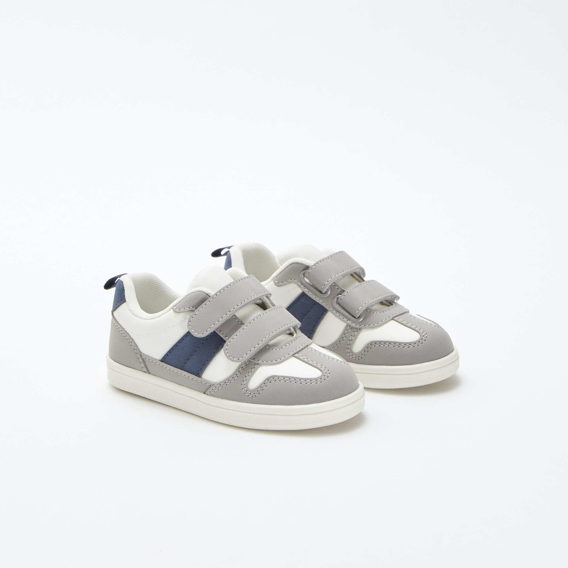 Baskets basses tricolores GRIS/BLANC