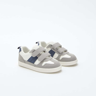 Baskets basses tricolores GRIS/BLANC