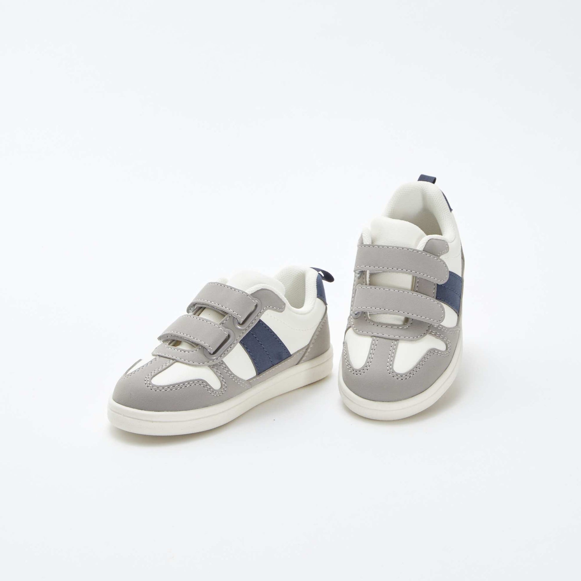 Baskets basses tricolores GRIS/BLANC