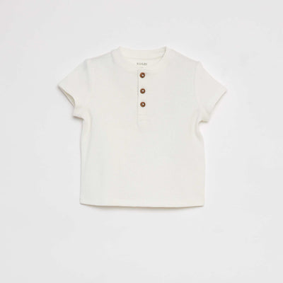 T-shirt en maille gaufrée BLANC