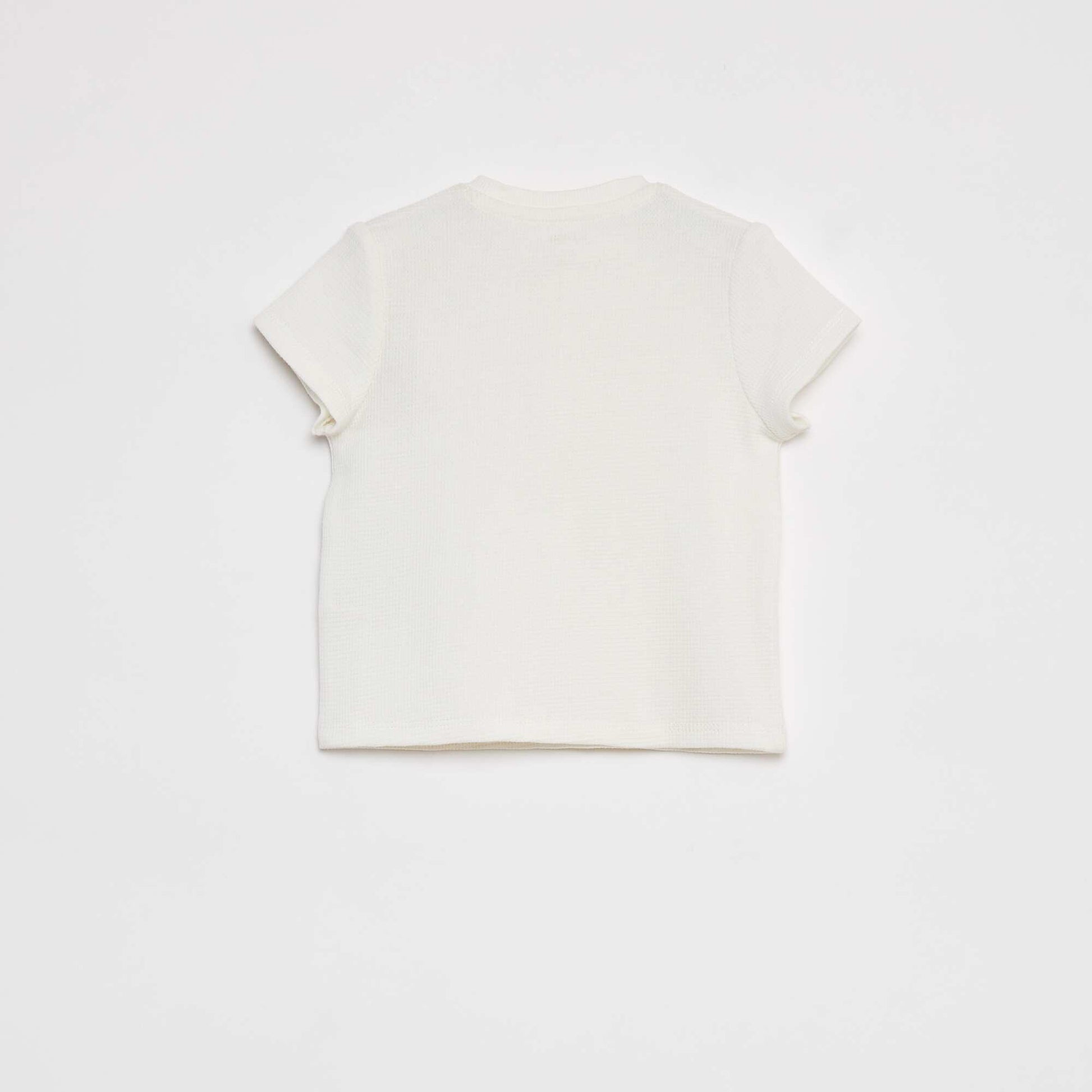 T-shirt en maille gaufrée BLANC