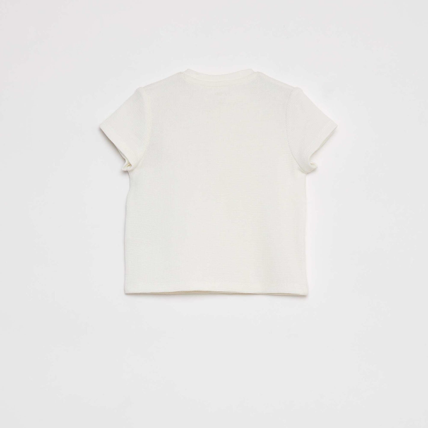 T-shirt en maille gaufrée BLANC
