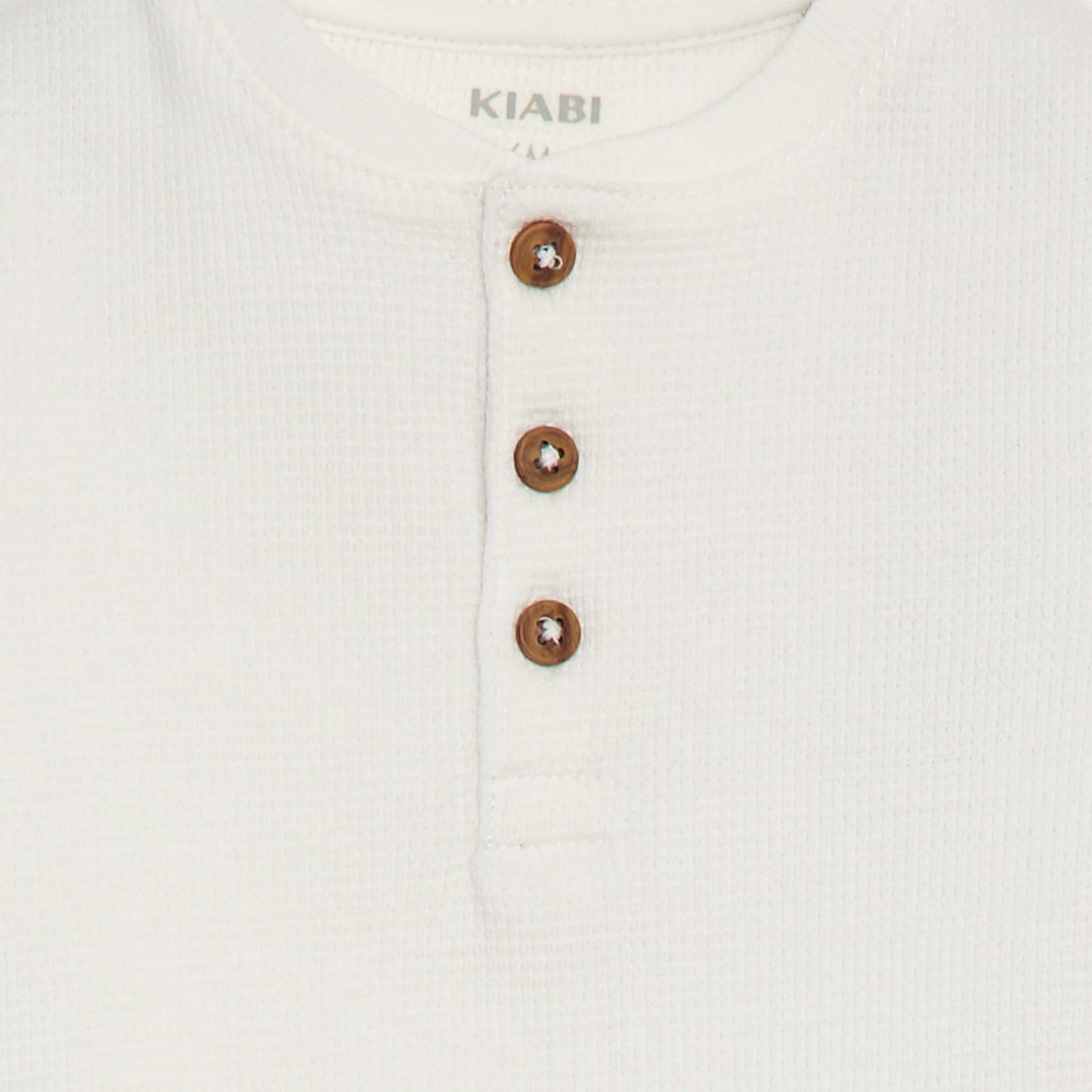 T-shirt en maille gaufrée BLANC