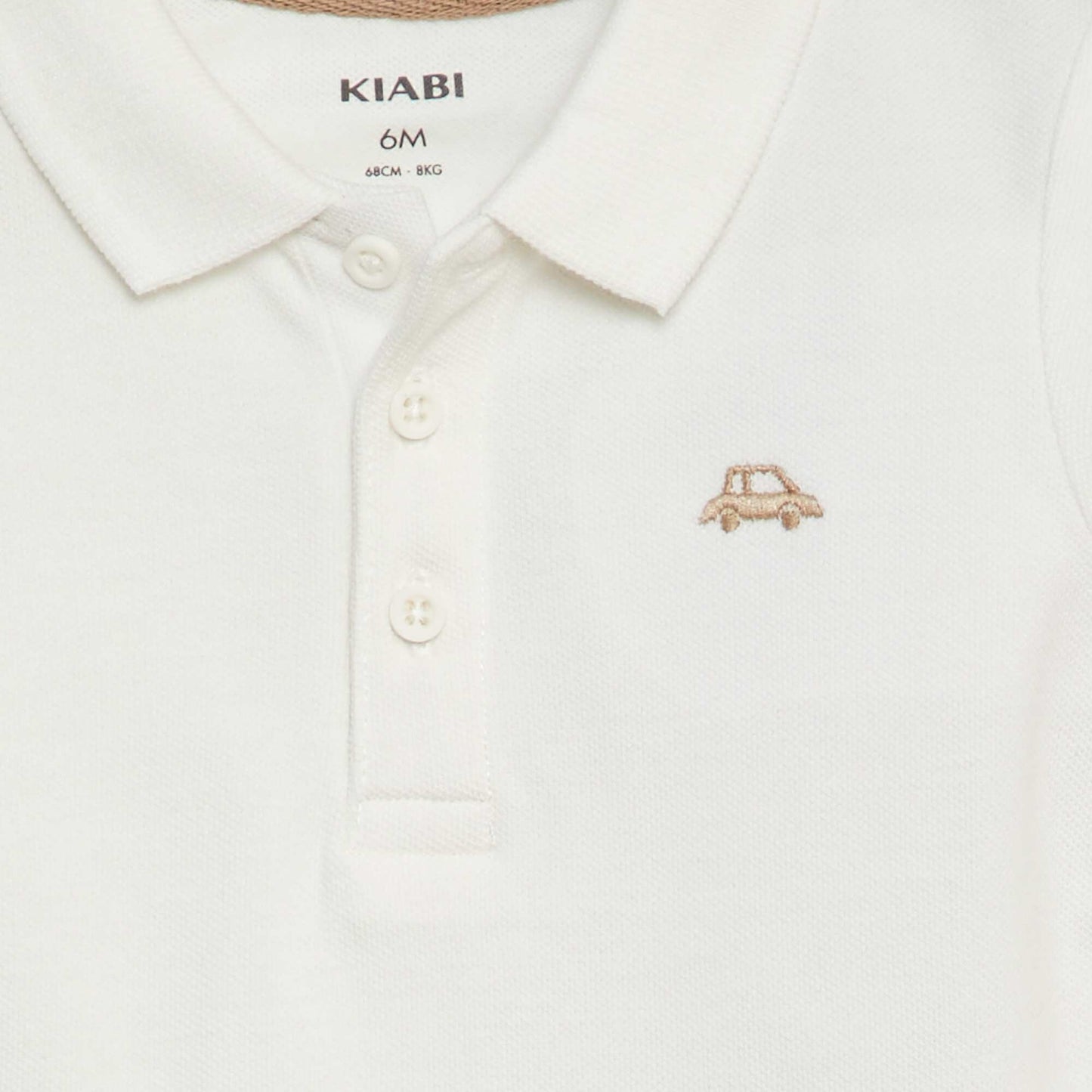 Polo en coton piqué BLANC