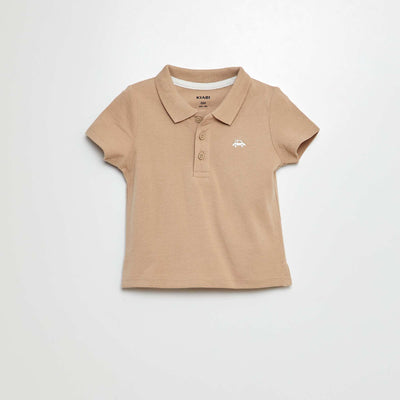 Polo en coton piqué BEIGE
