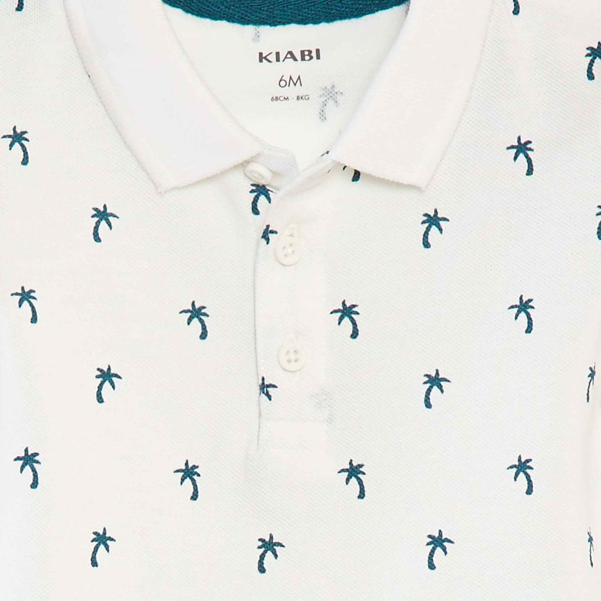 Polo manches courtes en piqué de coton BLANC
