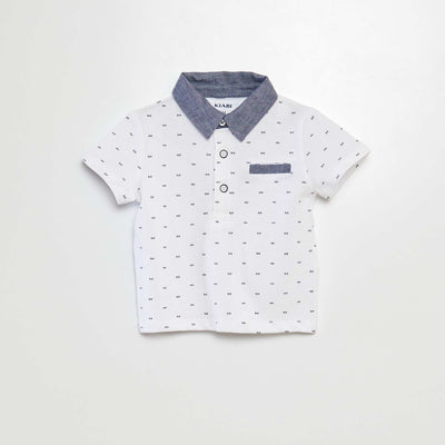 Polo en coton piqué BLANC