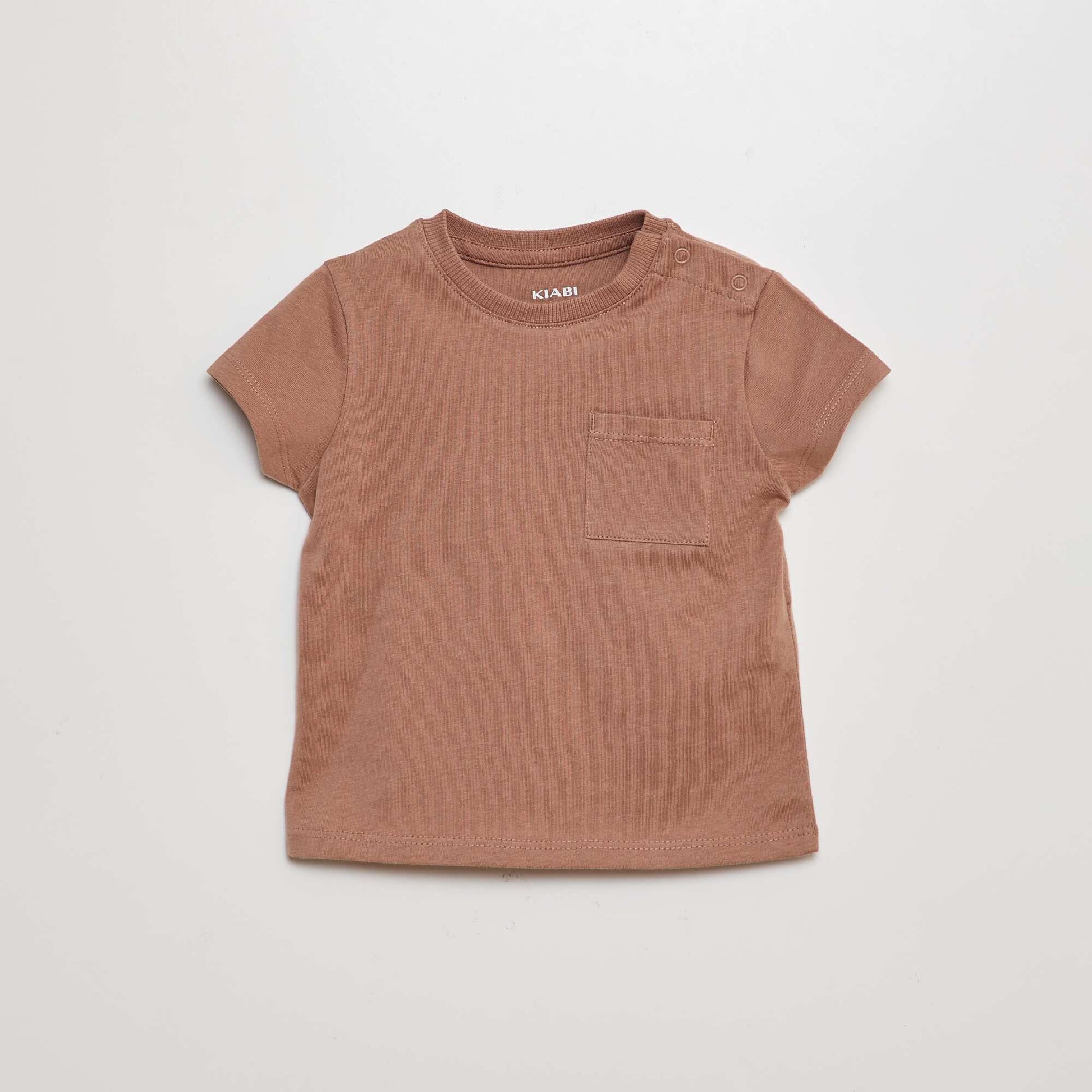 T-shirt à manches courtes uni MARRON