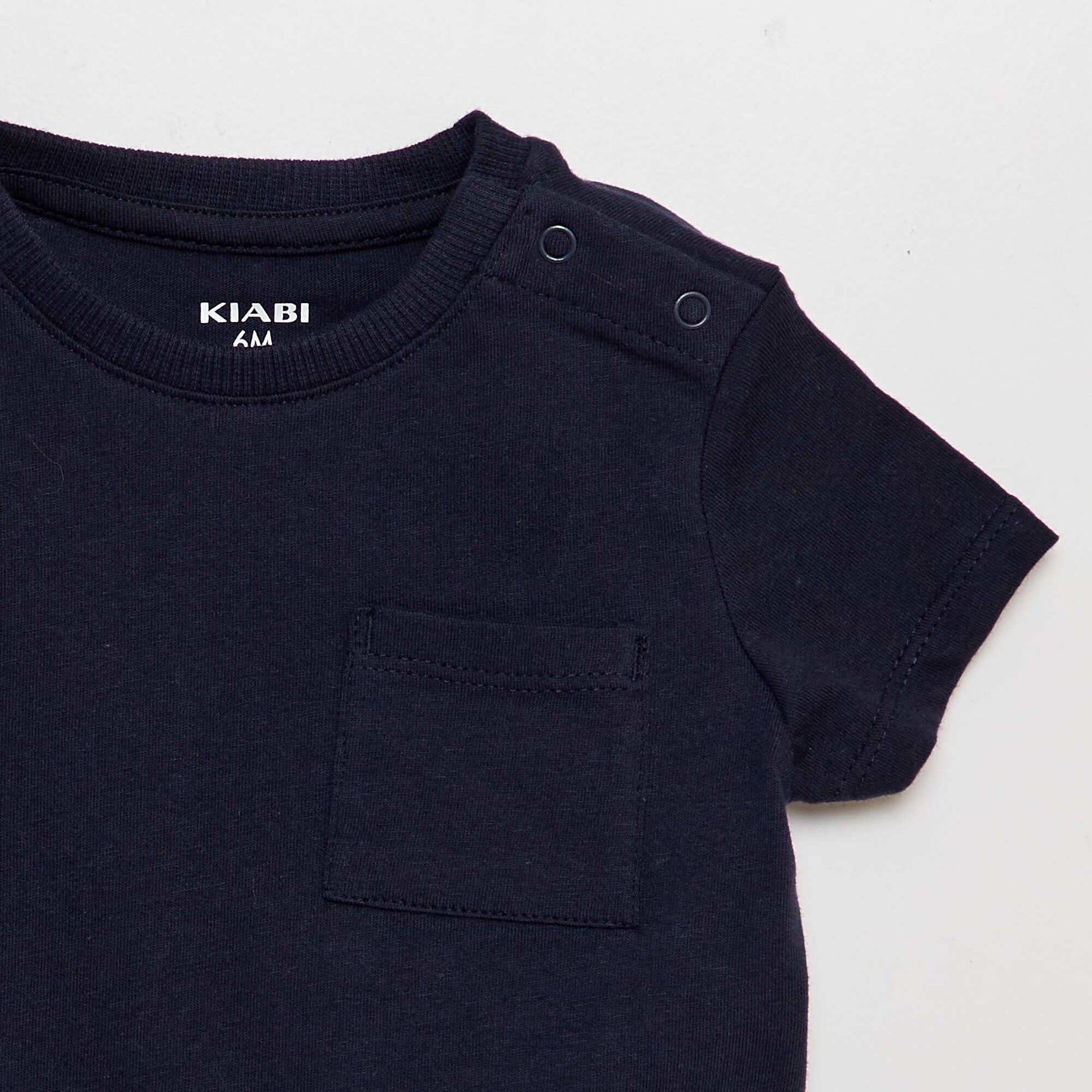 T-shirt à manches courtes uni BLEU