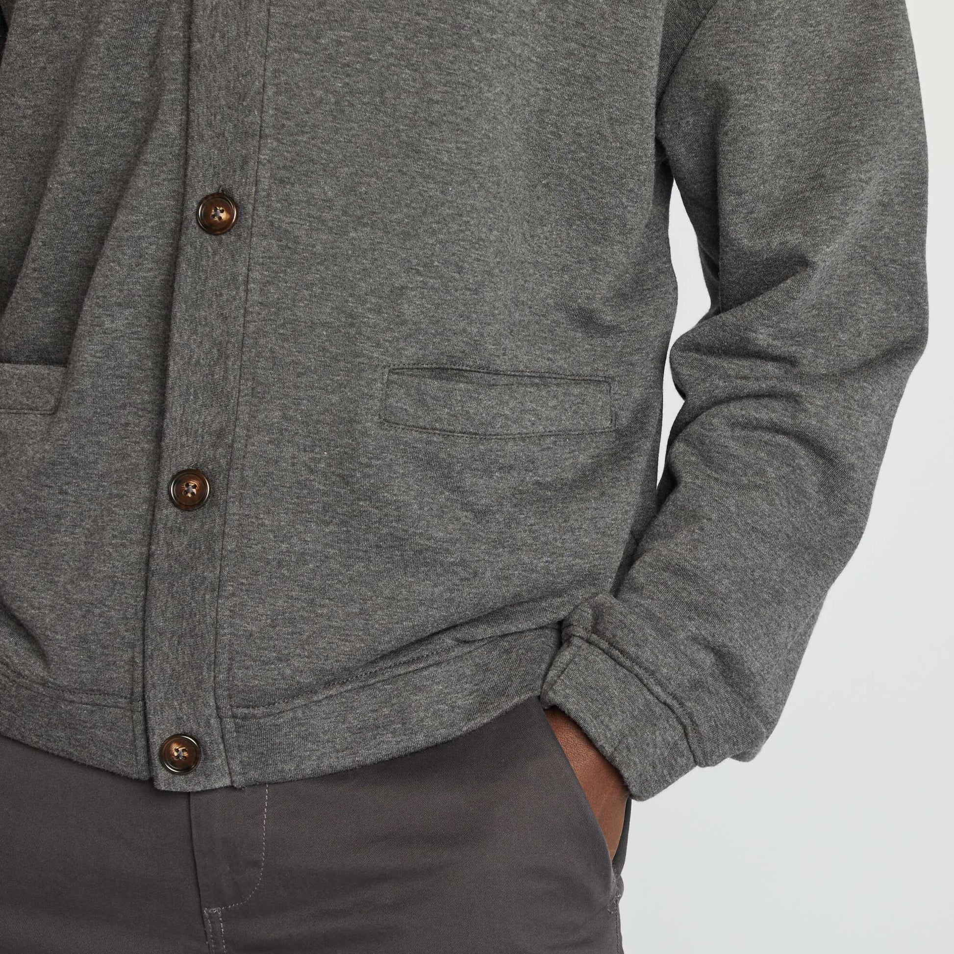 Gilet cardigan en maille chinée GRIS FONCé