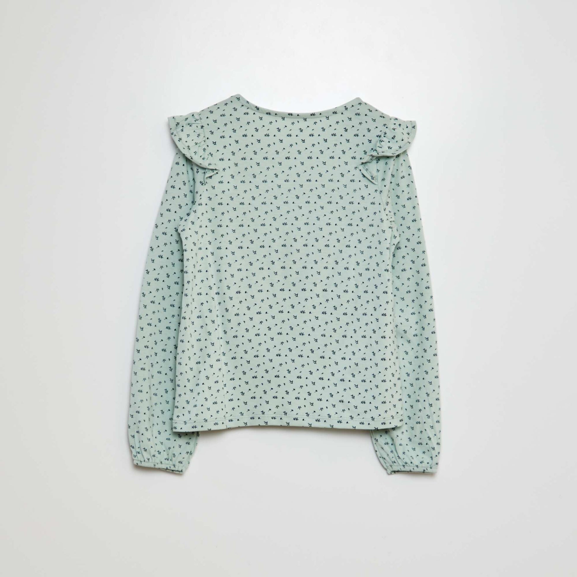 T-shirt avec épaules volantées Vert