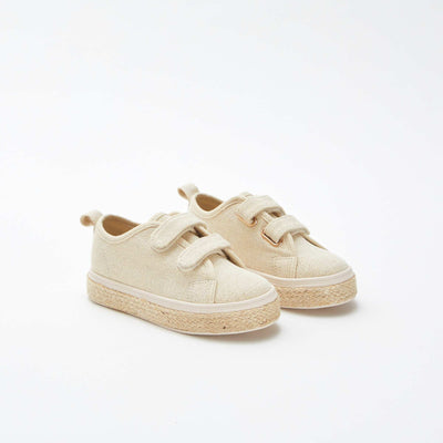 Baskets basses pailletées BEIGE