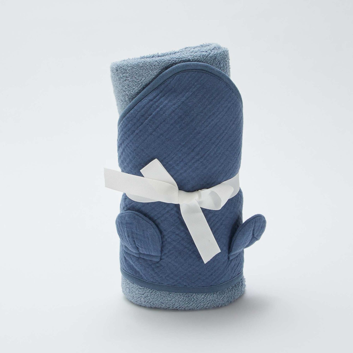 Cape de bain en gaze de coton BLEU