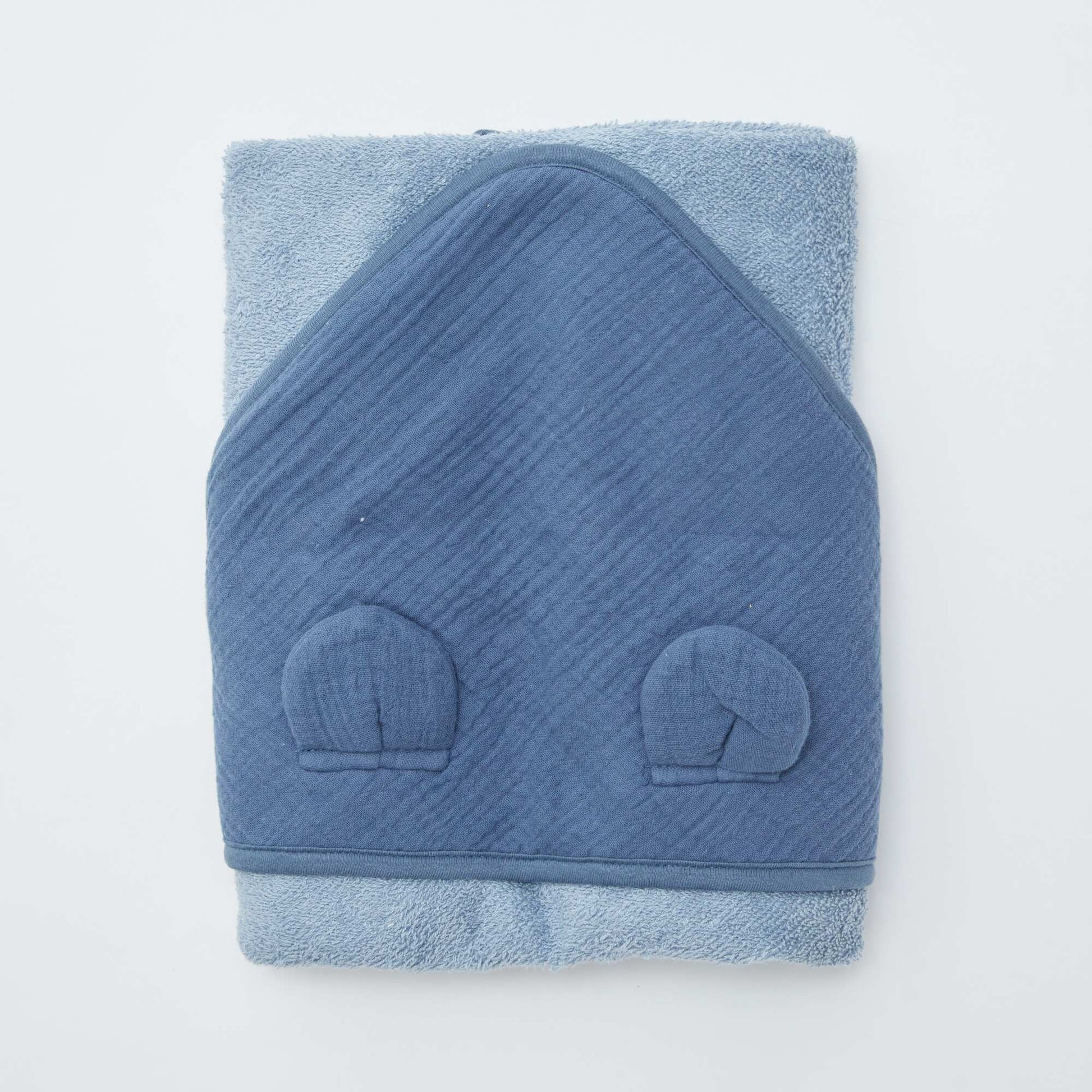 Cape de bain en gaze de coton BLEU