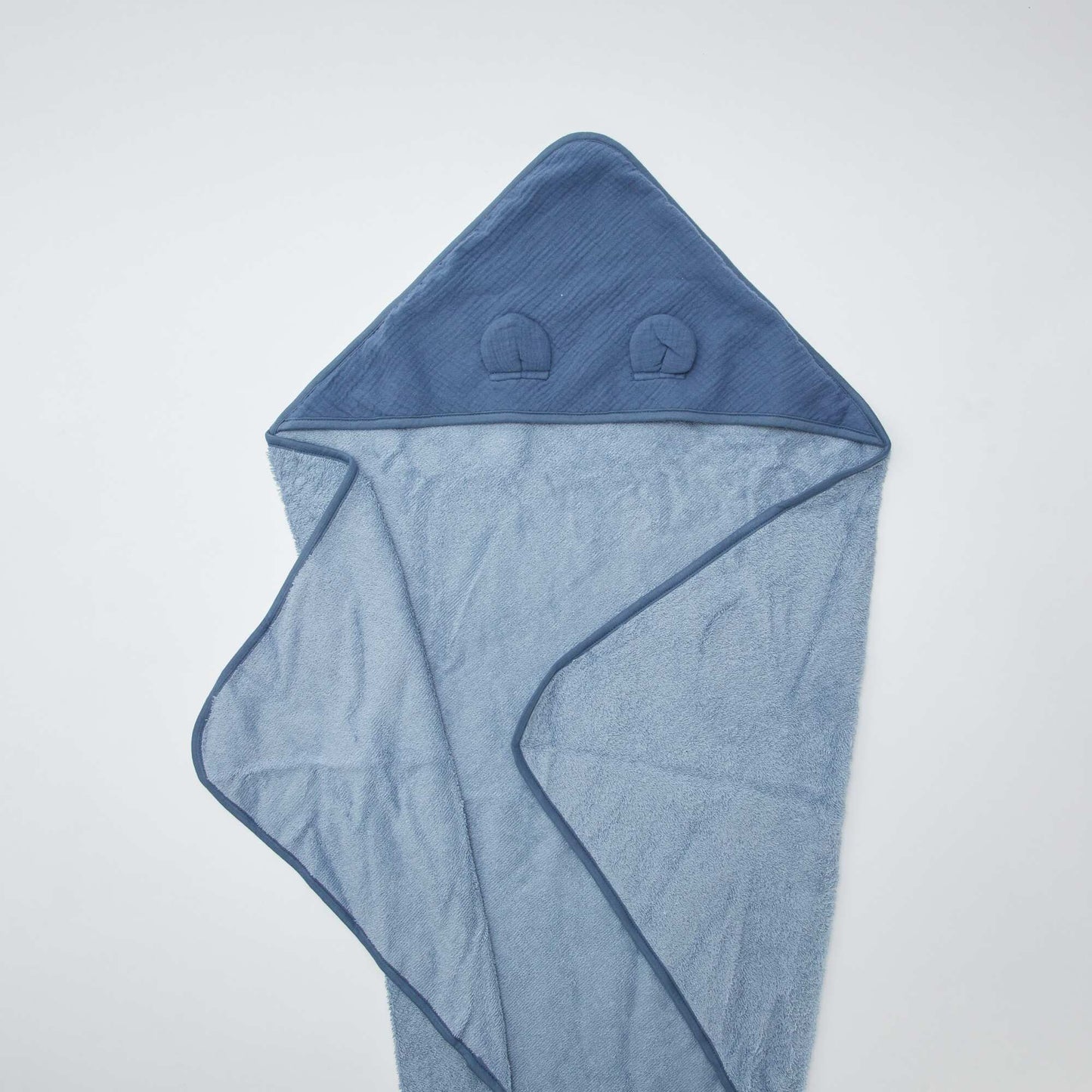 Cape de bain en gaze de coton BLEU