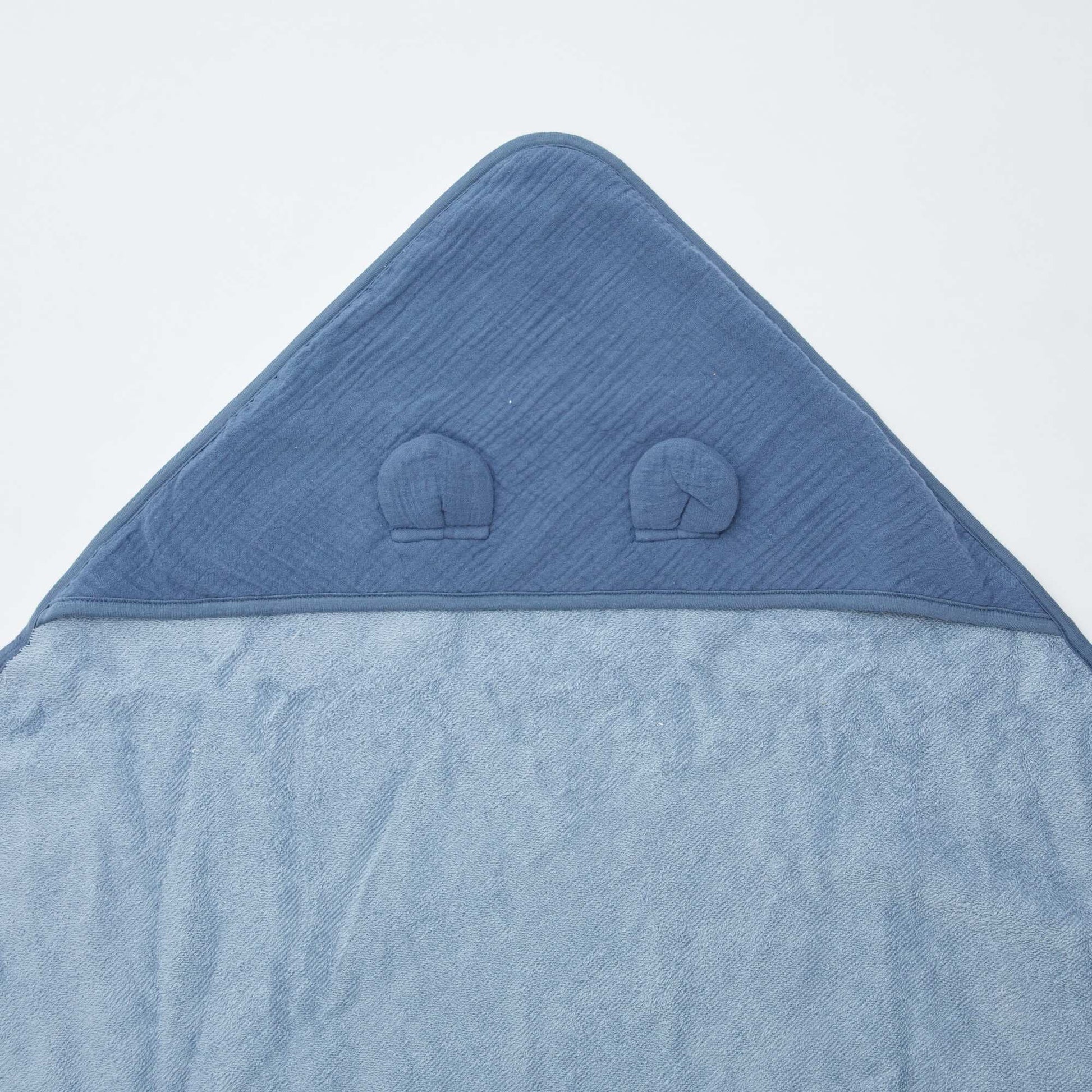 Cape de bain en gaze de coton BLEU
