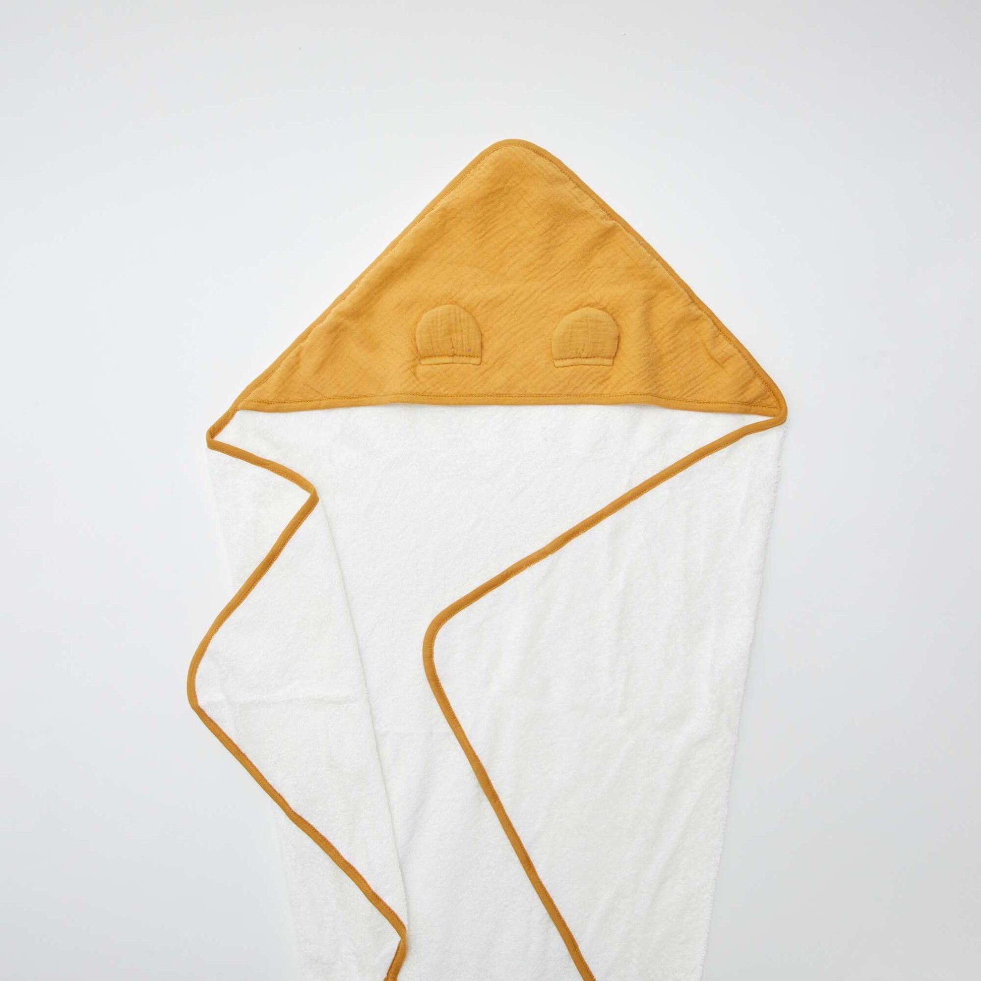 Cape de bain en gaze de coton MOUTARDE