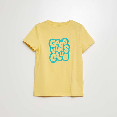 T-shirt manches courtes avec imprimé JAUNE