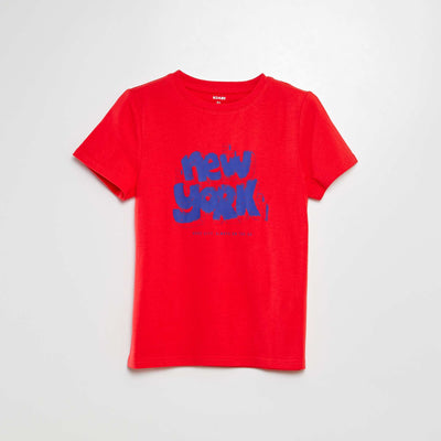T-shirt manches courtes avec imprimé ROUGE