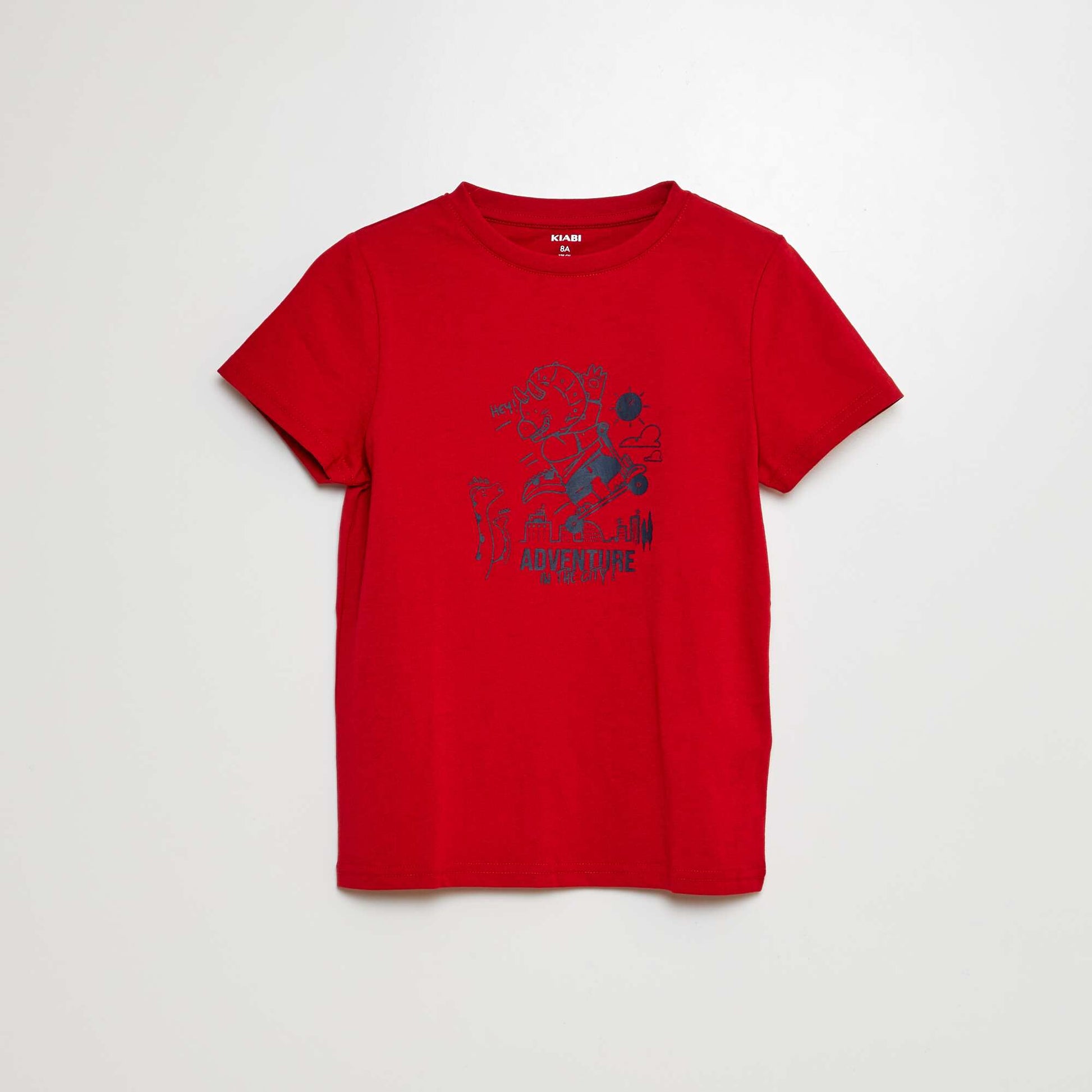 T-shirt manches courtes avec imprimé ROUGE