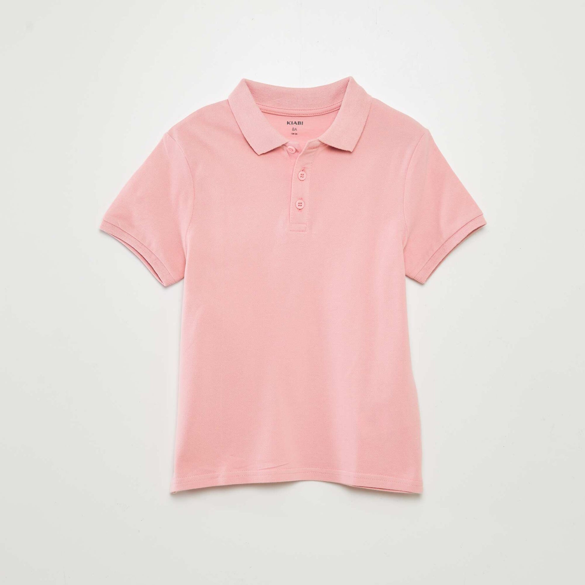 Polo uni en maille piquée Rose