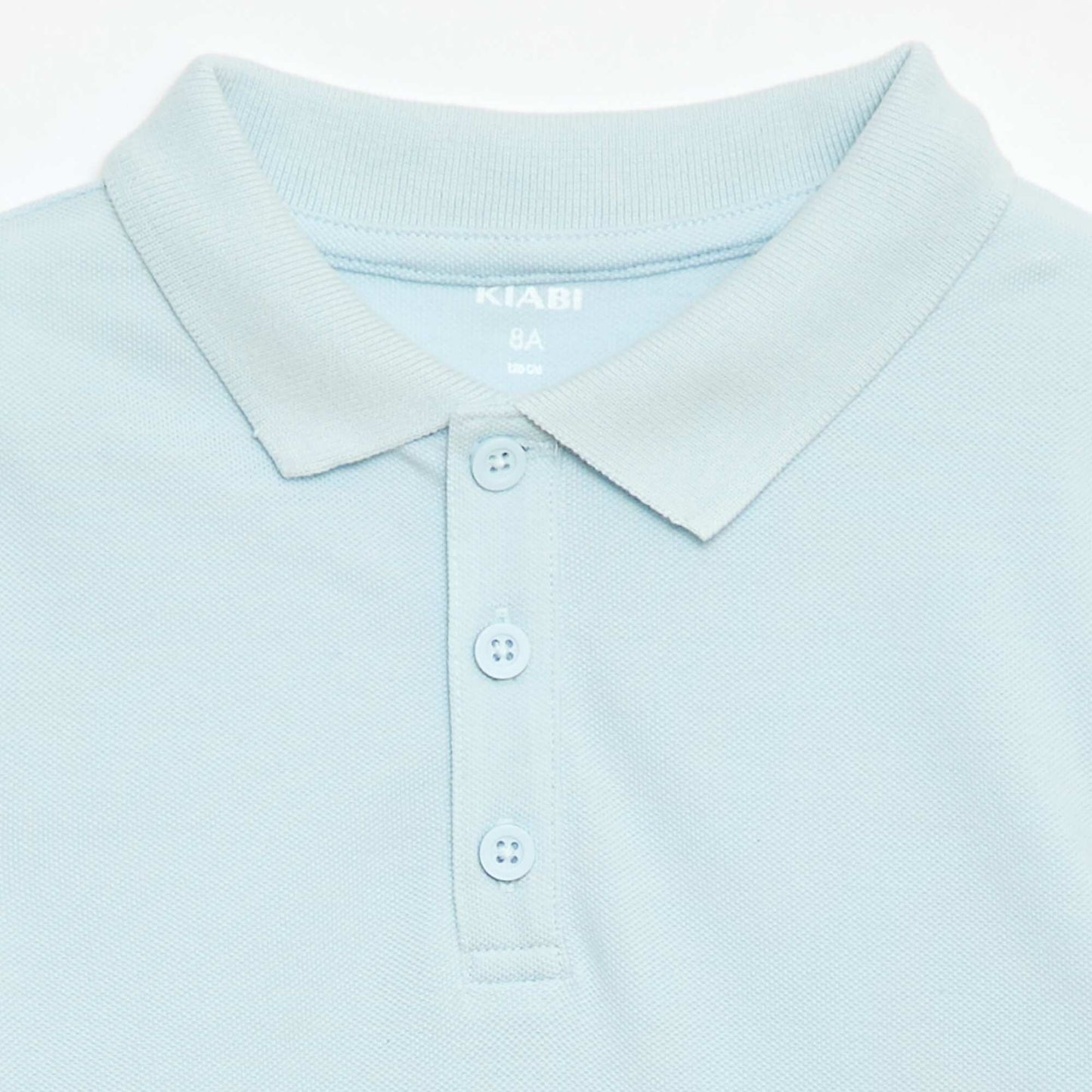 Polo uni en maille piquée BLEU