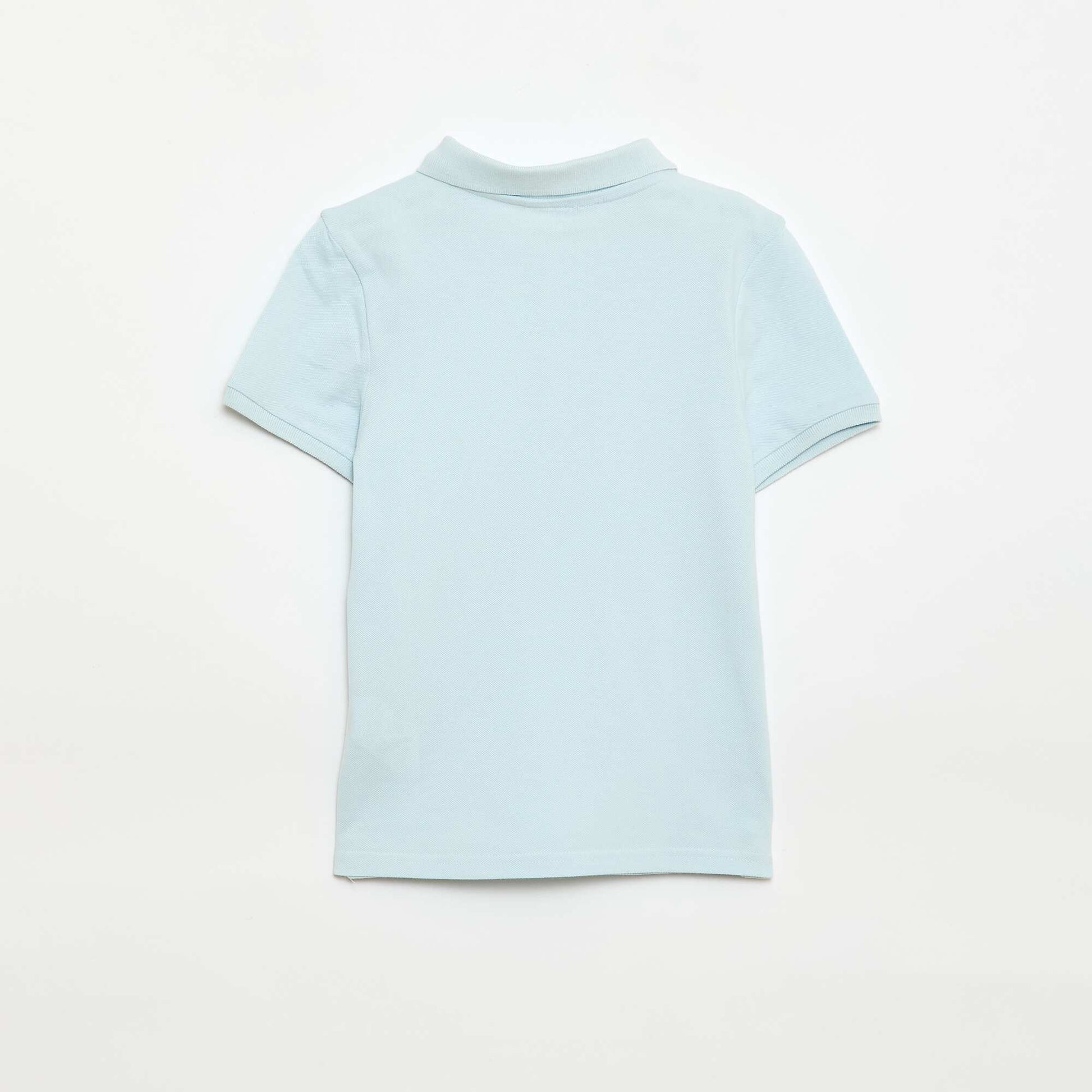 Polo uni en maille piquée BLEU