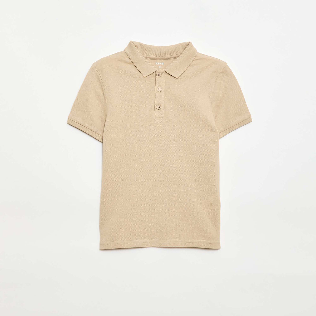 Polo uni en maille piquée BEIGE