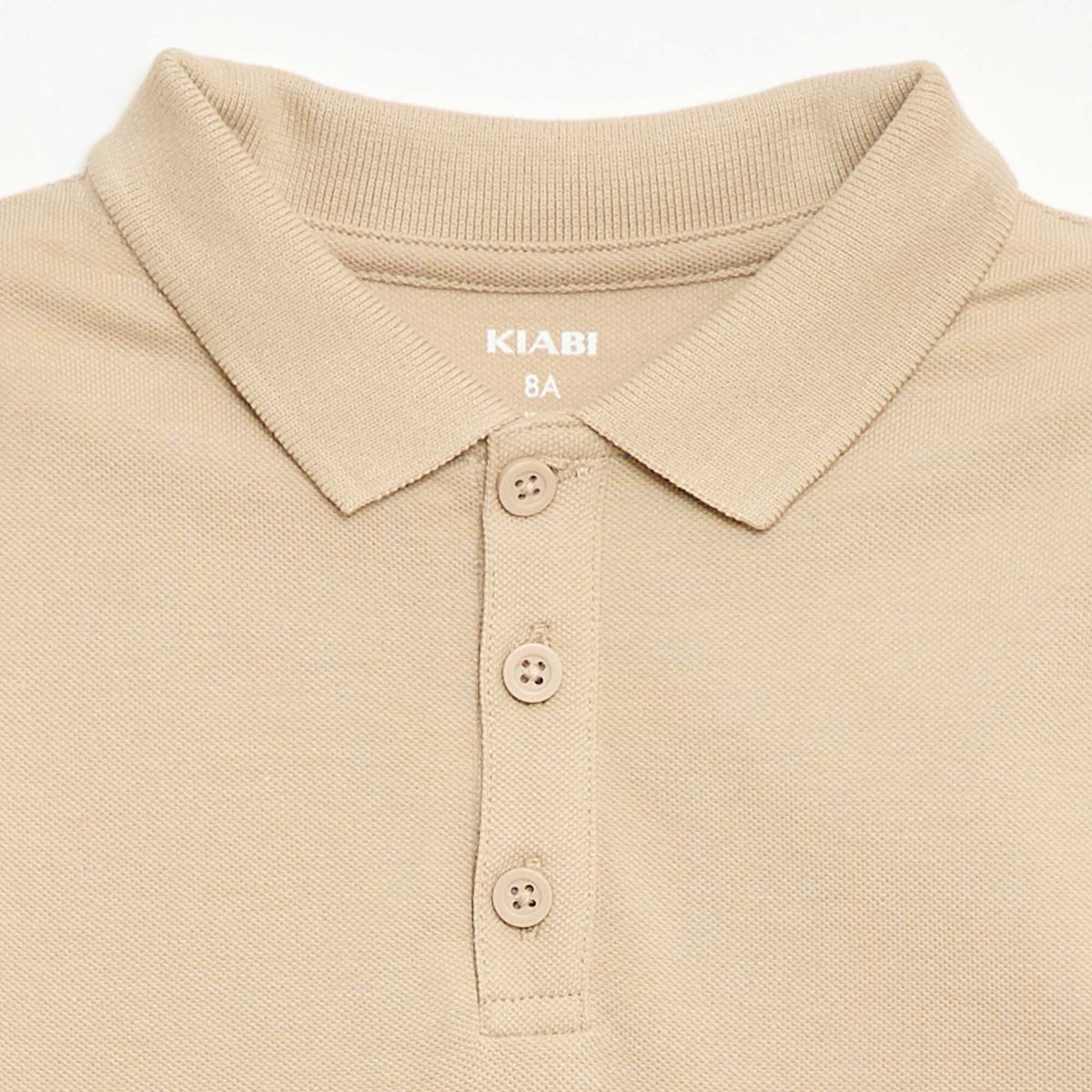 Polo uni en maille piquée BEIGE