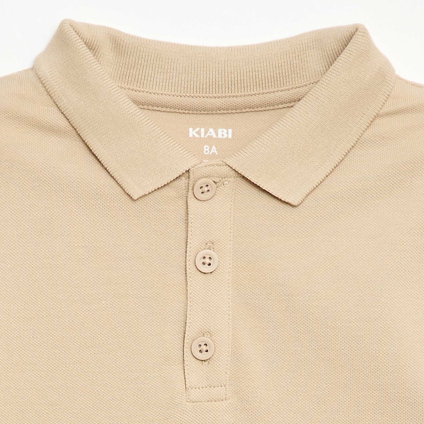 Polo uni en maille piquée BEIGE