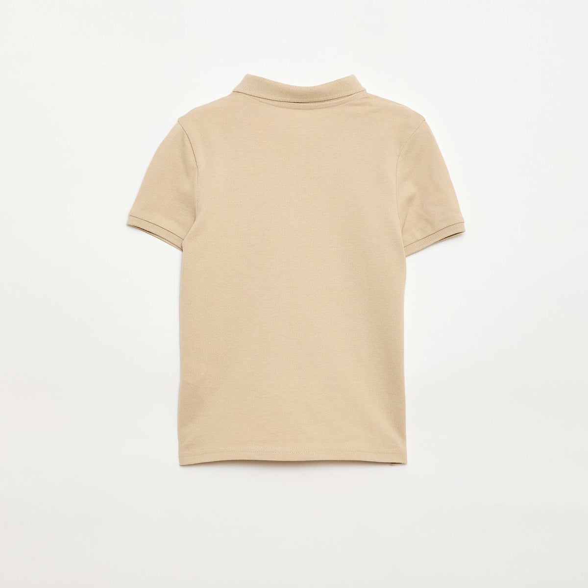 Polo uni en maille piquée BEIGE
