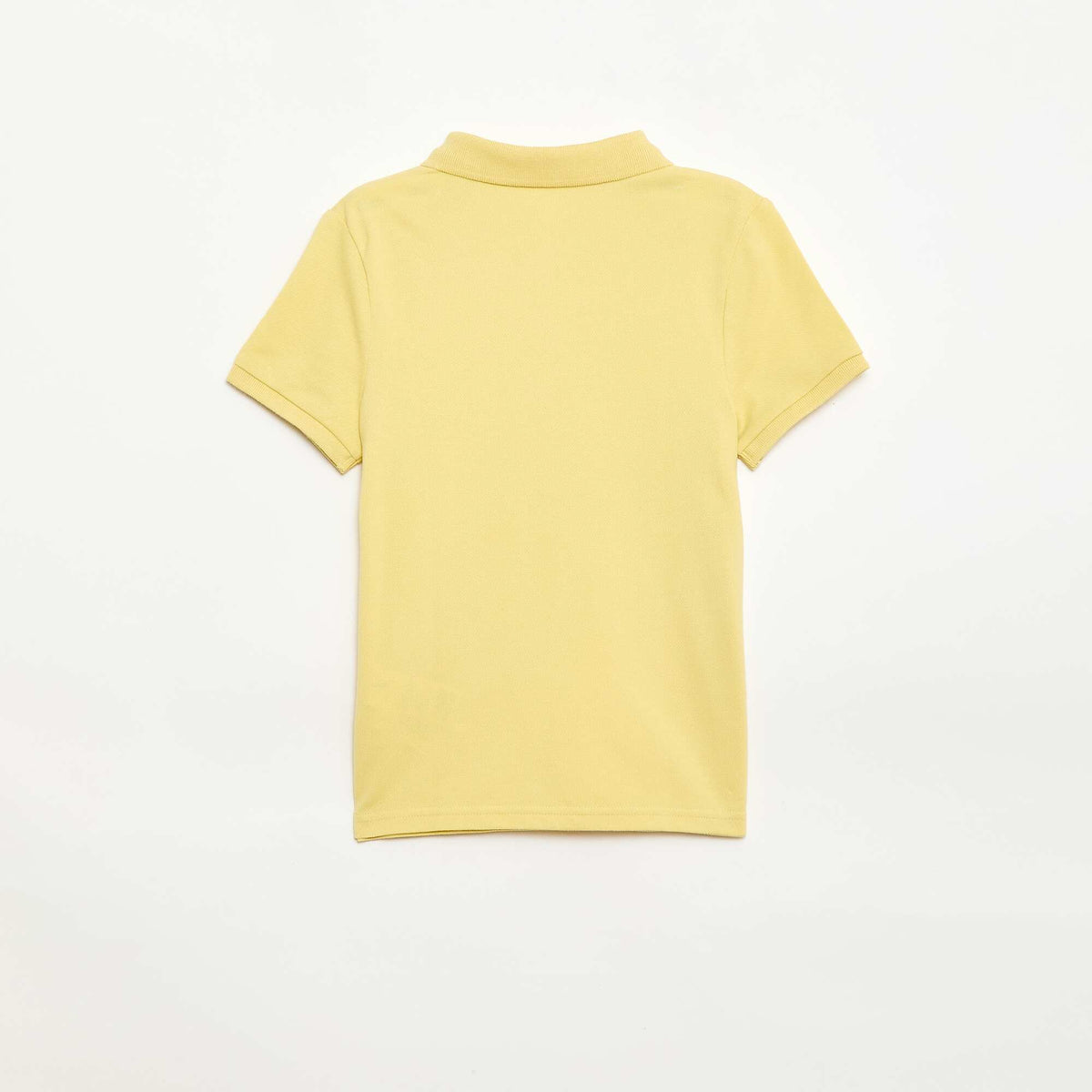 Polo uni en maille piquée JAUNE