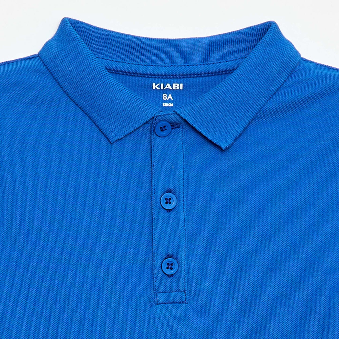 Polo uni en maille piquée BLEU