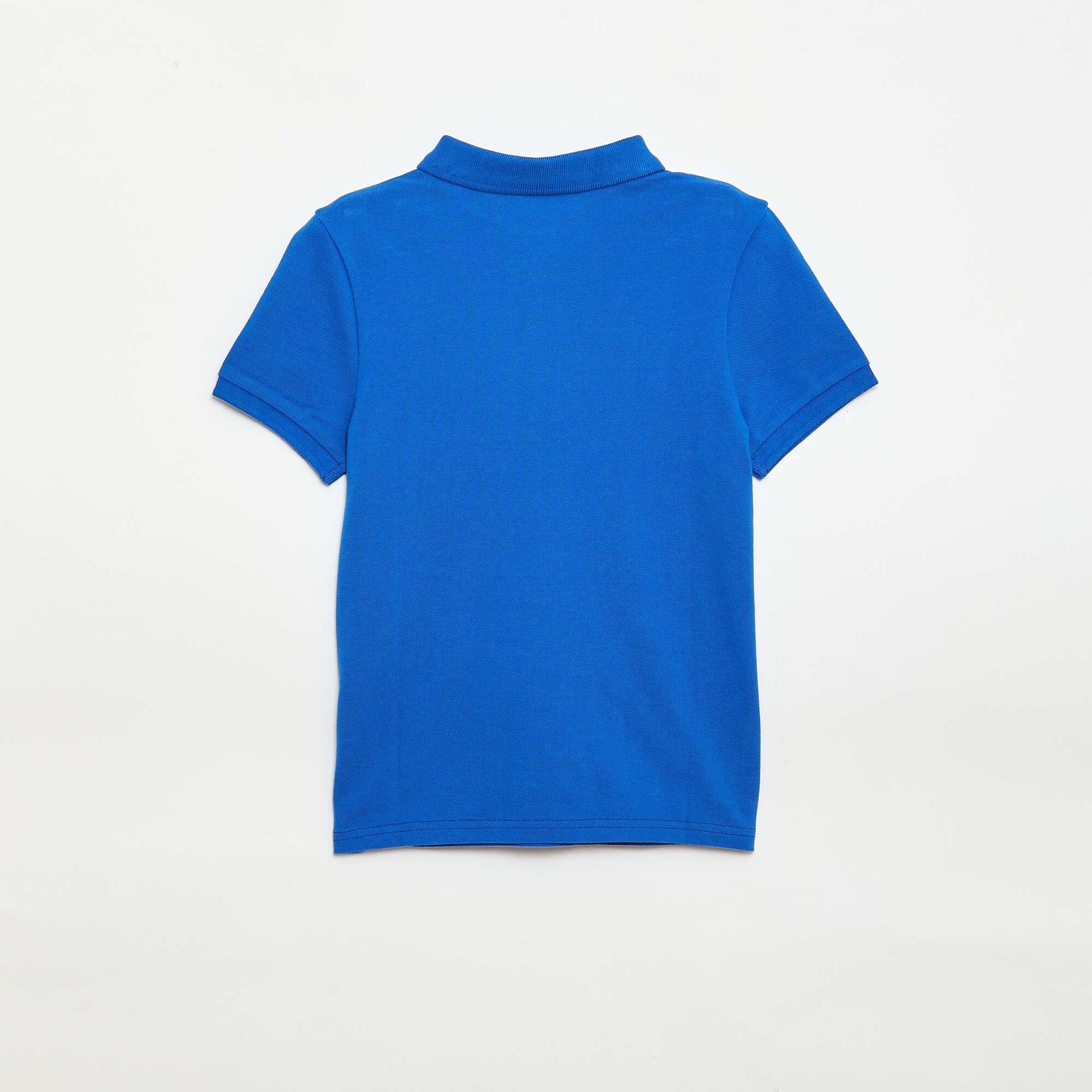 Polo uni en maille piquée BLEU