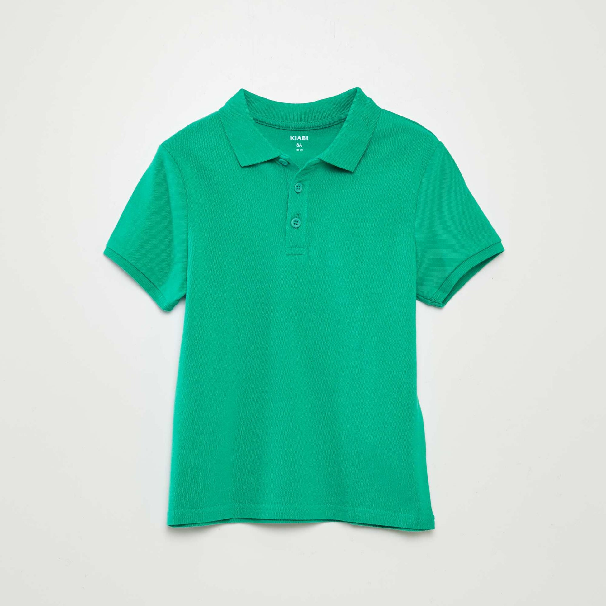 Polo uni en maille piquée Vert
